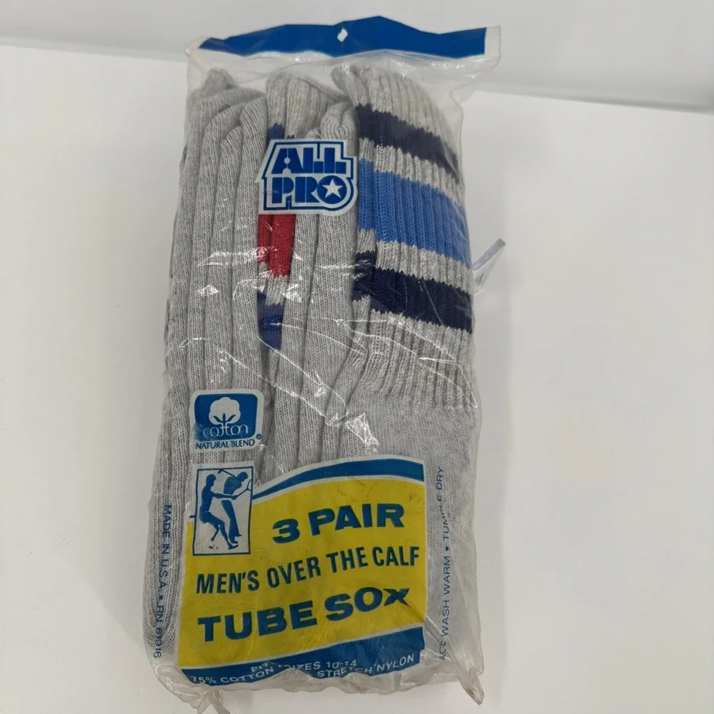 Vintage ALL PRO Tube Sox Socks NEW Dead STOCK UNOPENED Size 10 to 14 USA
